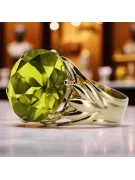 Yellow Peridot 8 كارت من الذهب الأصفر خاتم فينتاج vrc029x-yp Art Deco مجوهرات فينتاج آرت ديكو روسية، أسلوب اتحاد الجمهوريات السو